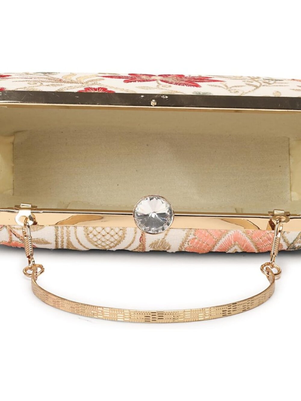 Hand Crafted Designer Box Clutch - Zari Embroidery For Women - Picture 6 of 7
